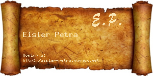 Eisler Petra névjegykártya